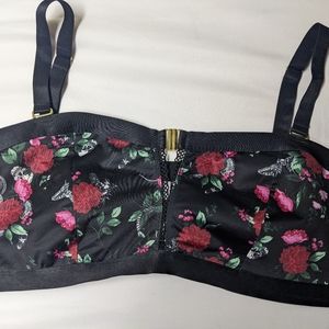 Floral skull bra